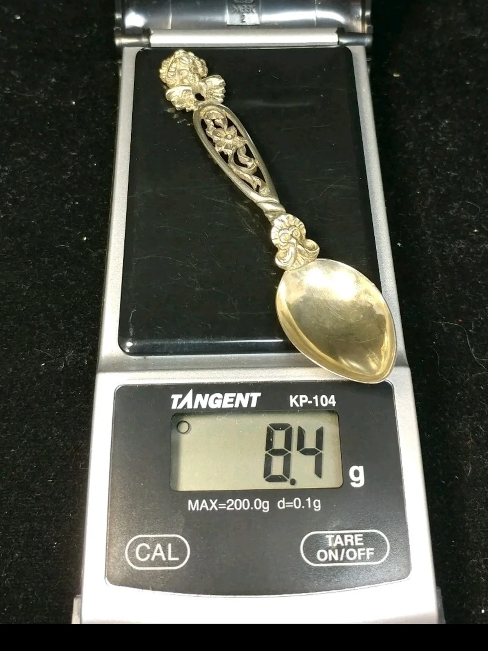Vintage 800 Coin Silver - Cherub Angel Scroll 8.4g - 3.5